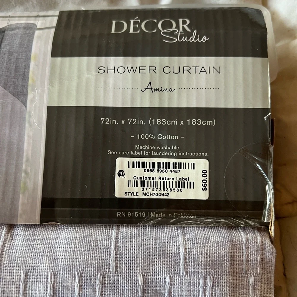 Amiana Décor Studio Light Lavender Two Tone Shower Curtain